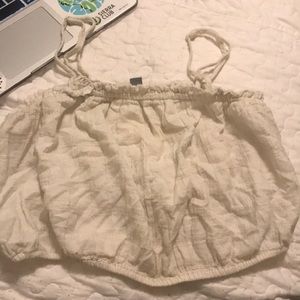 american eagle off white crop top